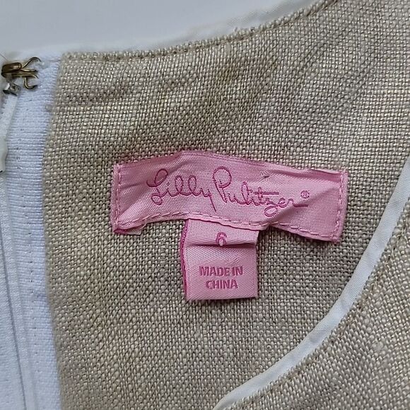 Lilly Pulitzer Sleeveless Linen Mini with Lace-Up Detail - Picture 7 of 11